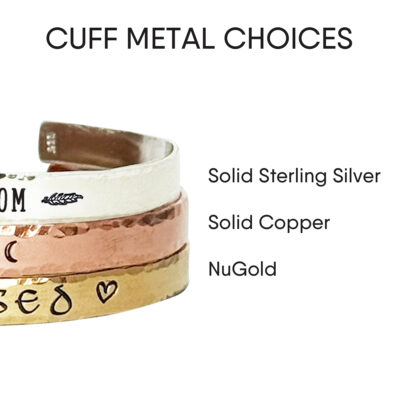 Personalized Birth Month Flower Cuff Bracelet