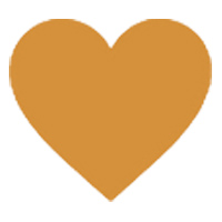 A simple, solid gold heart shape is centered on a plain white background. The heart has smooth, rounded curves and no outline or additional details. Read more at Stamping Cat Studio (stampingcatstudio.com).